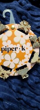 Piper Kids Pearl Butterfly Hair Clips - Gold/White